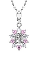 gorgeous little Guadalupe Virgin Mary silver baby necklace